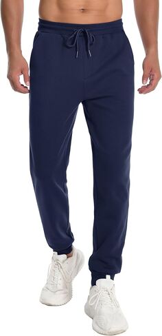 MAGCOMSEN رجل عداء ببطء Sweatpants رياضي بناطيل تدفئة تجريب الصالة الرياضية الجري السراويل النشطة الشتاء رشاقته المسار مع جيوب in Kuwait