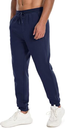 MAGCOMSEN رجل عداء ببطء Sweatpants رياضي بناطيل تدفئة تجريب الصالة الرياضية الجري السراويل النشطة الشتاء رشاقته المسار مع جيوب in Kuwait