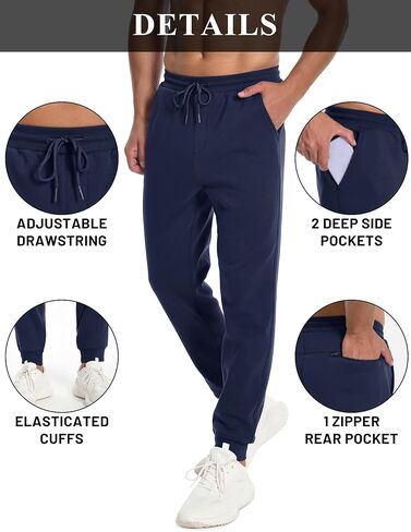 MAGCOMSEN رجل عداء ببطء Sweatpants رياضي بناطيل تدفئة تجريب الصالة الرياضية الجري السراويل النشطة الشتاء رشاقته المسار مع جيوب in Kuwait