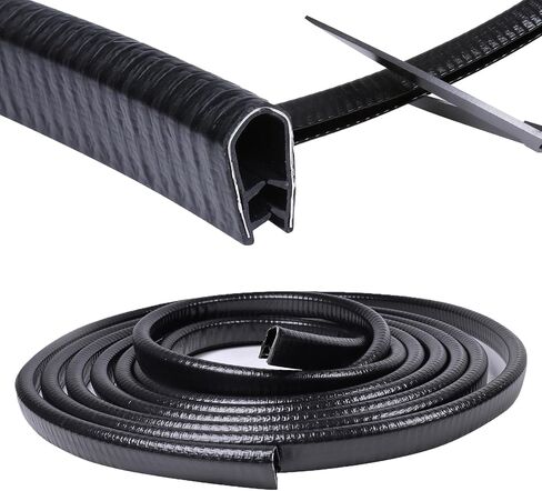 Black Edge Trim U-Channel Rubber Seal Edge Strip with Metal 1/2" X 3/8" - Fit Gap 3/64" to1/4 Car Door Edge Sealing Strip PVC Weather Stripping Metal Side Edge Protector - 26Ft in Saudi Arabia