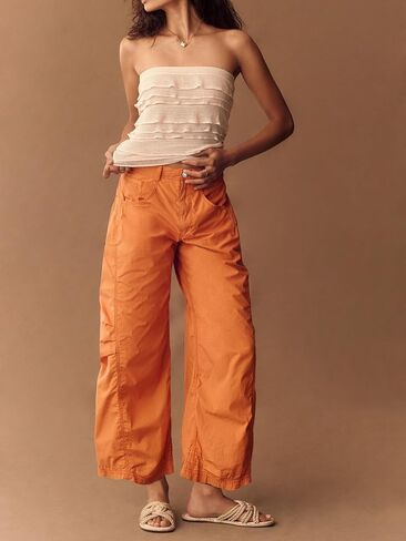 Parachute Pants Woman Lightweight Barrel Pants Casual Low Rise Wide Leg Dance Jogger Sweatpants Party in Saudi Arabia