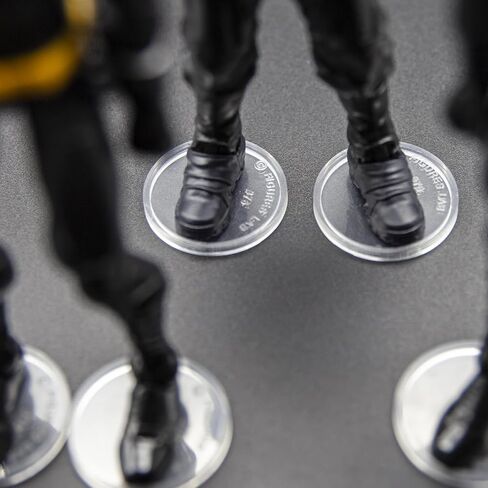 SIXPOINTS 70 Pieces 6 inch Action Figure Stand , Black Plastic Figure Display Holder Base ,Model Support Stands Compatible with 1/12 Marvel Legends /DC/ GI Joe/ MOTU Figure Toy (70Pcs Round(Black)) in Kuwait