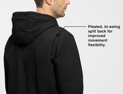 Rdruko Men's Work Jackets Flannel Lined Insulated Cotton Workwear Hooded Winter Coats in Kuwait