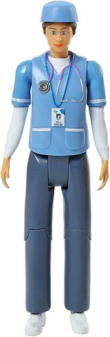 Beverly Hills Doll Collection Nurse Dollhouse Play Figure - Medical Nurse Action Figure for Doll House, Community Helpers Little People Figures Pretend Play for Kids and Toddlers in Saudi Arabia