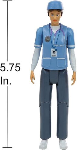 Beverly Hills Doll Collection Nurse Dollhouse Play Figure - Medical Nurse Action Figure for Doll House, Community Helpers Little People Figures Pretend Play for Kids and Toddlers in Saudi Arabia