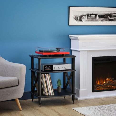Pangea Audio Vulcan TT Turntable Stand with Vinyl Record Storage - Black in Saudi Arabia