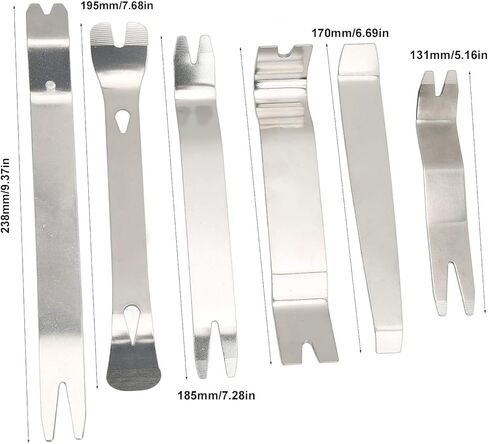 مجموعة أدوات إزالة حواف السيارة، 6 قطع مجموعة أدوات إزالة حواف السيارة من الفولاذ المقاوم للصدأ الصلب المقاوم للصدأ أدوات فك المشبك العالمي لصوت نافذة الباب in Kuwait
