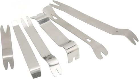 مجموعة أدوات إزالة حواف السيارة، 6 قطع مجموعة أدوات إزالة حواف السيارة من الفولاذ المقاوم للصدأ الصلب المقاوم للصدأ أدوات فك المشبك العالمي لصوت نافذة الباب in Kuwait