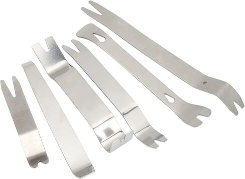 مجموعة أدوات إزالة حواف السيارة، 6 قطع مجموعة أدوات إزالة حواف السيارة من الفولاذ المقاوم للصدأ الصلب المقاوم للصدأ أدوات فك المشبك العالمي لصوت نافذة الباب in Kuwait