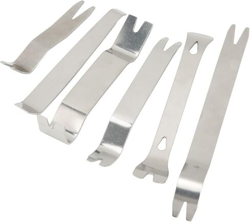 مجموعة أدوات إزالة حواف السيارة، 6 قطع مجموعة أدوات إزالة حواف السيارة من الفولاذ المقاوم للصدأ الصلب المقاوم للصدأ أدوات فك المشبك العالمي لصوت نافذة الباب in Kuwait