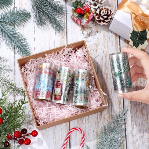 Sayglossy 4 Rolls Winter Christmas Tree Washi Tape Set Merry Christmas Now Pre-Cut Snowman Stickers Greenery Winter Forest Tape Mistletoe Elk Stickers for Scrapbook DIY Craft Gift Wrapping Supplies in Saudi Arabia