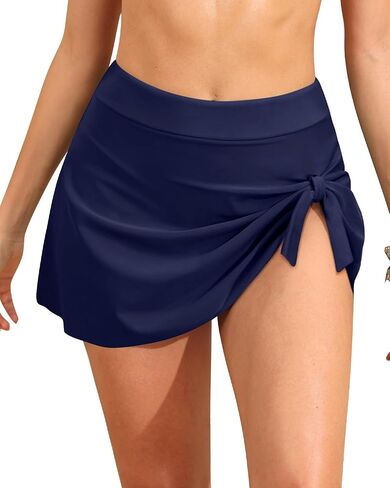 Women High Waisted Swim Skirt - Tummy Control Bathing Suit Swimsuit Skort Bottom Two-Way Wear with Built-in Panty in Saudi Arabia