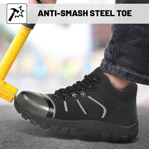Steel Toe Boots for Men Women Comfortable Puncture Proof Safety Work Shoes for Indestructible Construction Working and Daily Wear in Saudi Arabia