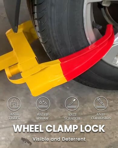 قفل عجلة عالمي مضاد للسرقة، قفل عجلة مقطورة قابل للتعديل، قفل أمان الإطارات، قفل مضاد للسرقة لسيارة ATV RV SUV وعربة الجولف والقوارب والدراجات النارية in Kuwait