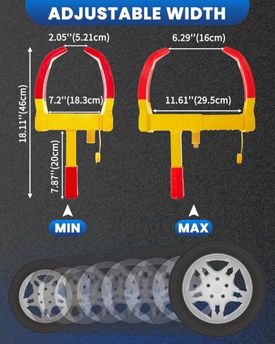 قفل عجلة عالمي مضاد للسرقة، قفل عجلة مقطورة قابل للتعديل، قفل أمان الإطارات، قفل مضاد للسرقة لسيارة ATV RV SUV وعربة الجولف والقوارب والدراجات النارية in Kuwait