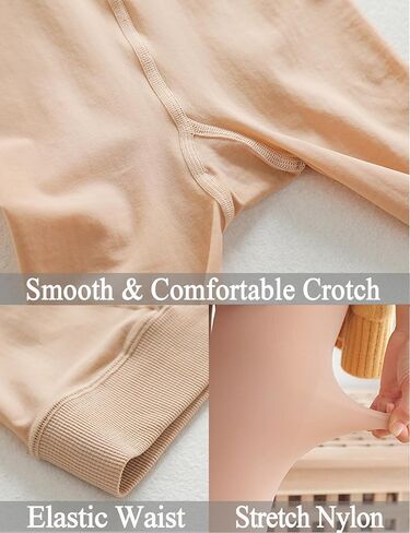 2 Pairs Slight Compression Sheer Tights for women, 30 Denier Control Nylon Black Tights for Women, Black, Nude in Saudi Arabia