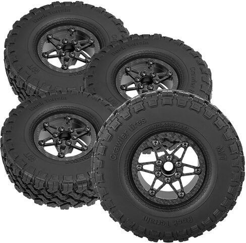RC Carbon Fibre 1.9in Beadlock Wheel Rim&1.9in Tires Tyres for 1/10 SCX10 SCX10II SCX10III 90046 TRX4 D90.1.9in Tires Tyres Aolly Wheel Hub Rim Wheel Rim 1.9inch Beadlock.(Style A) in Saudi Arabia