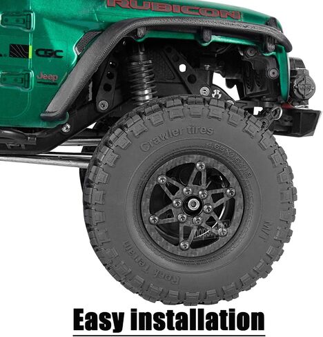 RC Carbon Fibre 1.9in Beadlock Wheel Rim&1.9in Tires Tyres for 1/10 SCX10 SCX10II SCX10III 90046 TRX4 D90.1.9in Tires Tyres Aolly Wheel Hub Rim Wheel Rim 1.9inch Beadlock.(Style A) in Saudi Arabia
