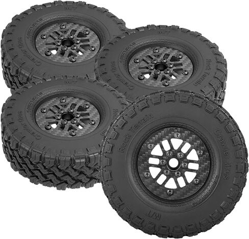 RC Carbon Fibre 1.9in Beadlock Wheel Rim&1.9in Tires Tyres for 1/10 SCX10 SCX10II SCX10III 90046 TRX4 D90.1.9in Tires Tyres Aolly Wheel Hub Rim Wheel Rim 1.9inch Beadlock.(Style A) in Saudi Arabia