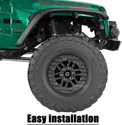 RC Carbon Fibre 1.9in Beadlock Wheel Rim&1.9in Tires Tyres for 1/10 SCX10 SCX10II SCX10III 90046 TRX4 D90.1.9in Tires Tyres Aolly Wheel Hub Rim Wheel Rim 1.9inch Beadlock.(Style A) in Saudi Arabia