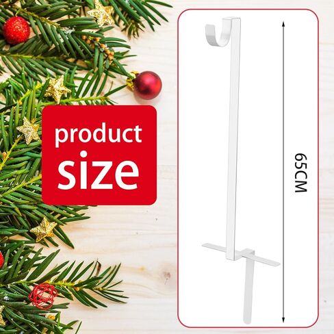 Therwen 2 جهاز كمبيوتر شخصى عيد الميلاد إكليل إكليل حامل إكليل حامل للمقبرة في الأرض علامة إكليل إكليل شماعات لعيد الميلاد التذكاري يوم قبر الديكور، أبيض in Kuwait