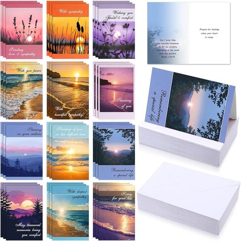 Gersoniel 36 Pcs Religious Sympathy Cards with Scripture Christian Sympathy Cards with Envelopes Christian Anniversary Cards Sympathy Cards Faith Based Christian Condolence Cards(Beautiful) in Saudi Arabia