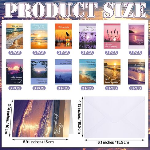 Gersoniel 36 Pcs Religious Sympathy Cards with Scripture Christian Sympathy Cards with Envelopes Christian Anniversary Cards Sympathy Cards Faith Based Christian Condolence Cards(Beautiful) in Saudi Arabia