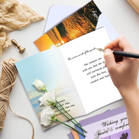 Gersoniel 36 Pcs Religious Sympathy Cards with Scripture Christian Sympathy Cards with Envelopes Christian Anniversary Cards Sympathy Cards Faith Based Christian Condolence Cards(Beautiful) in Saudi Arabia