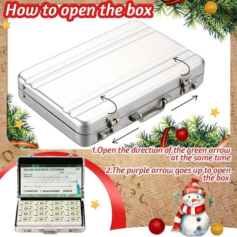 2 Packs Sliver Metal Money Box for Cash Gift Little Briefcase Money Holder Cash Organizer Saving Money Storage Box for Surprise Cash Gifts Christmas Money Holder Birthday Wedding Party in Saudi Arabia
