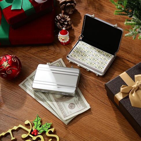 2 Packs Sliver Metal Money Box for Cash Gift Little Briefcase Money Holder Cash Organizer Saving Money Storage Box for Surprise Cash Gifts Christmas Money Holder Birthday Wedding Party in Saudi Arabia