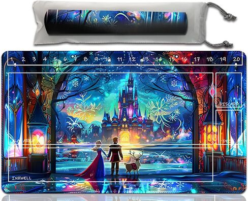 Anold Premium Playmat Compatible Lorcana and TCG, 24X14 in Size, Board Game Playmat, Non-Slip Rubber Game Mat with Zones and Free Storage Bag（D2） (D19 with zones) in Saudi Arabia