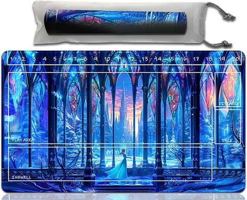 Anold Premium Playmat Compatible Lorcana and TCG, 24X14 in Size, Board Game Playmat, Non-Slip Rubber Game Mat with Zones and Free Storage Bag（D2） (D19 with zones) in Saudi Arabia