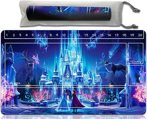Anold Premium Playmat Compatible Lorcana and TCG, 24X14 in Size, Board Game Playmat, Non-Slip Rubber Game Mat with Zones and Free Storage Bag（D2） (D19 with zones) in Saudi Arabia