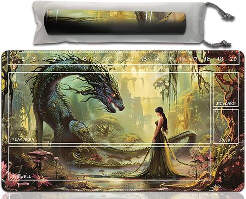 Anold Premium Playmat Compatible Lorcana and TCG, 24X14 in Size, Board Game Playmat, Non-Slip Rubber Game Mat with Zones and Free Storage Bag（D2） (D19 with zones) in Saudi Arabia