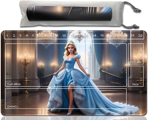 Anold Premium Playmat Compatible Lorcana and TCG, 24X14 in Size, Board Game Playmat, Non-Slip Rubber Game Mat with Zones and Free Storage Bag（D2） (D19 with zones) in Saudi Arabia