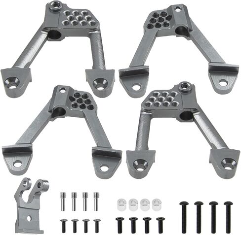 ShareGoo Aluminum Alloy Front Rear Shock Hoops Tower Bracket Mount Compatible with Axial SCX10 SCX10ii 90046 90047 1/10 RC Crawler Car (Titanium) in Saudi Arabia