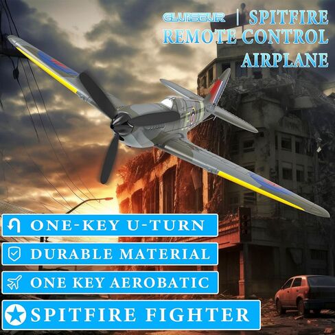 Remote Control Aircraft Plane, Spitfire V2 RC Plane with 3 Modes for Easy U-Turns and Control for Adults & Kids (Blue) in Saudi Arabia