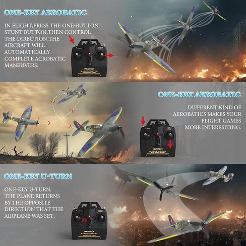 Remote Control Aircraft Plane, Spitfire V2 RC Plane with 3 Modes for Easy U-Turns and Control for Adults & Kids (Blue) in Saudi Arabia