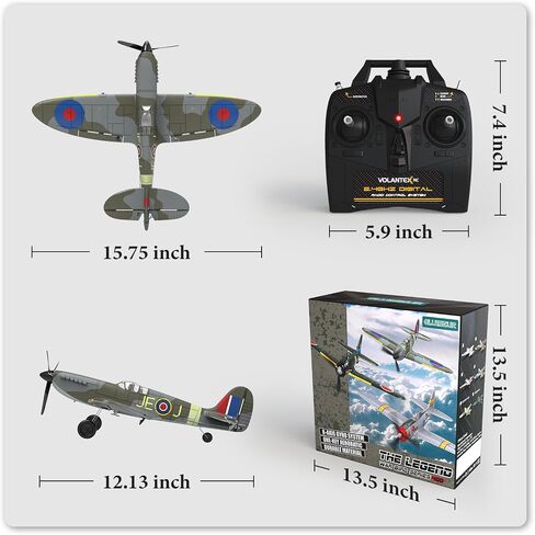 Remote Control Aircraft Plane, Spitfire V2 RC Plane with 3 Modes for Easy U-Turns and Control for Adults & Kids (Blue) in Saudi Arabia