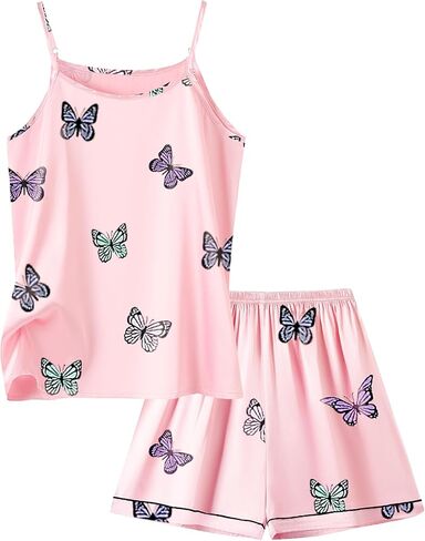 Umeyda Girls & Womens Pajamas Set Sleeveless Camisole Tank Top and Shorts 2 Piece Sleepwear Summer Outfits in Saudi Arabia