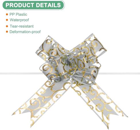 20-Pack Large Pull Bow, 8 Inch 20cm Plastic Ribbon Pull Bows Ribbon Bows for Gift Wrapping/Wedding/Baskets Decorations, Satin Pull Bows [Gouache Gift Bow] in Kuwait