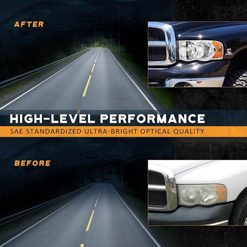 Headlight for 02-05 Dodge Ram 1500 Pickup Headlamp for 03-05 Dodge Ram 2500/3500 Pickup Pair Black Housing Amber Reflector Left+Right Side in Saudi Arabia
