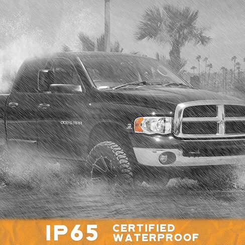 Headlight for 02-05 Dodge Ram 1500 Pickup Headlamp for 03-05 Dodge Ram 2500/3500 Pickup Pair Black Housing Amber Reflector Left+Right Side in Saudi Arabia