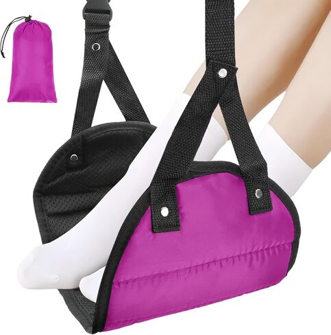 Airplane Foot Hammock for Plane Travel, Foot Rest for Under Desk at Work, Airplane Foot Rest, Adjustable Foot Rest for Air Travel, Airplane Travel Essentials for Flying, Office Desk Accessories(Blue) in Kuwait