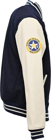 Varsity Leather Jacket Men's Wool Body with Leather Sleeves Embroidered Badges Retro Bomber Style in Saudi Arabia