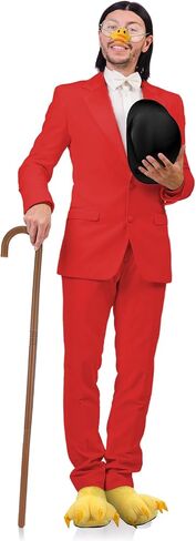 Mepase 5 Pcs Halloween Scrooge Mcduck Costume Accessories Adult Duck Bill Mask Slippers Glasses Hat Walking Cane Cosplay Prop in Saudi Arabia