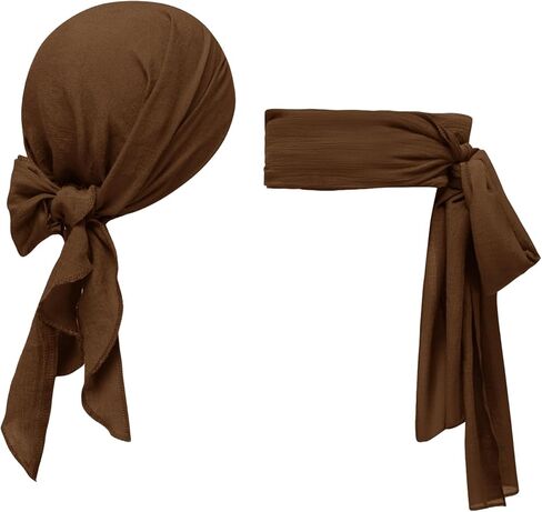 Mens Womens Pirate Halloween Costume Pirate Head Scarf Bandana Headband Hat Pirate Sash Belt Accessories for Cosplay in Saudi Arabia
