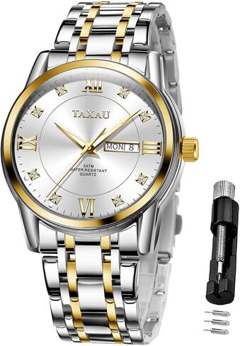 Men's Watch Fashion Nice Luxury Watches for Men Mens Dress Watch with Day Date Waterproof Stainless Steel Men Watch Analog Quartz Men's Wrist Watches Big Dial Mens Watches in Saudi Arabia