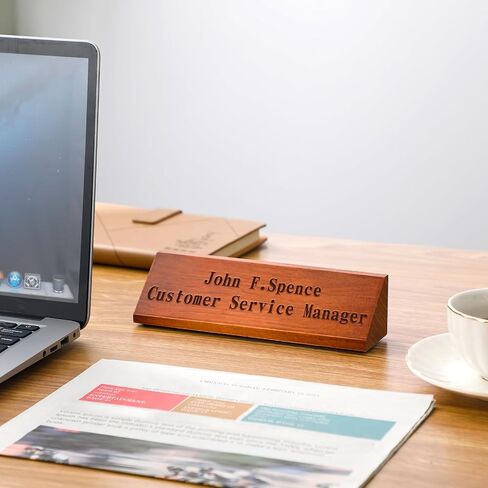 Eersida 2 Pcs Blank Business Wood Name Plate for Desk Name Plate Walnut DIY Personalized Wooden Name Plaque for Desk Nameplate for Office Classroom Gift 8 x 2 x 2 Inch in Saudi Arabia