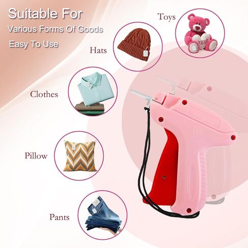 Tagging Gun for Clothing- Includes 6 Needle,Comes with 500 Black & 500 White Fasteners,Retail Hang Tag Gun for Shops, Boutiques, Warehouse and Yard Sale Hang Price Tag Gun.(Pink) in Saudi Arabia